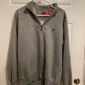 IZOD 3/4 zip sweatshirt. Gray.